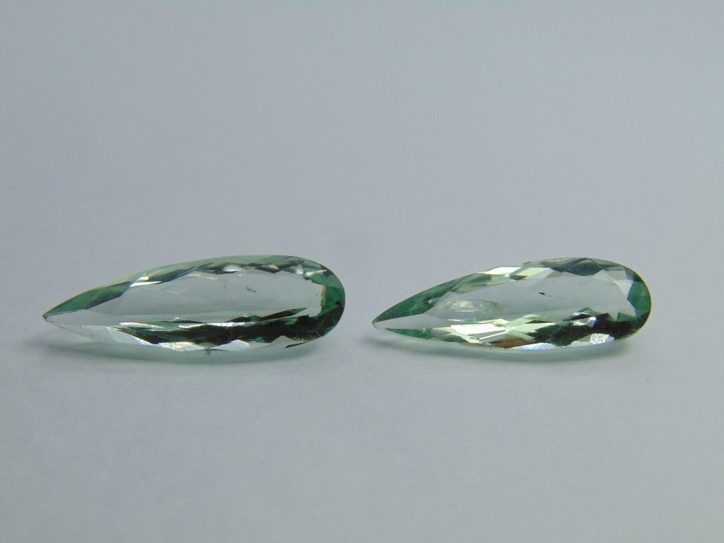 14.60ct Prasiolite Pair 25x8mm