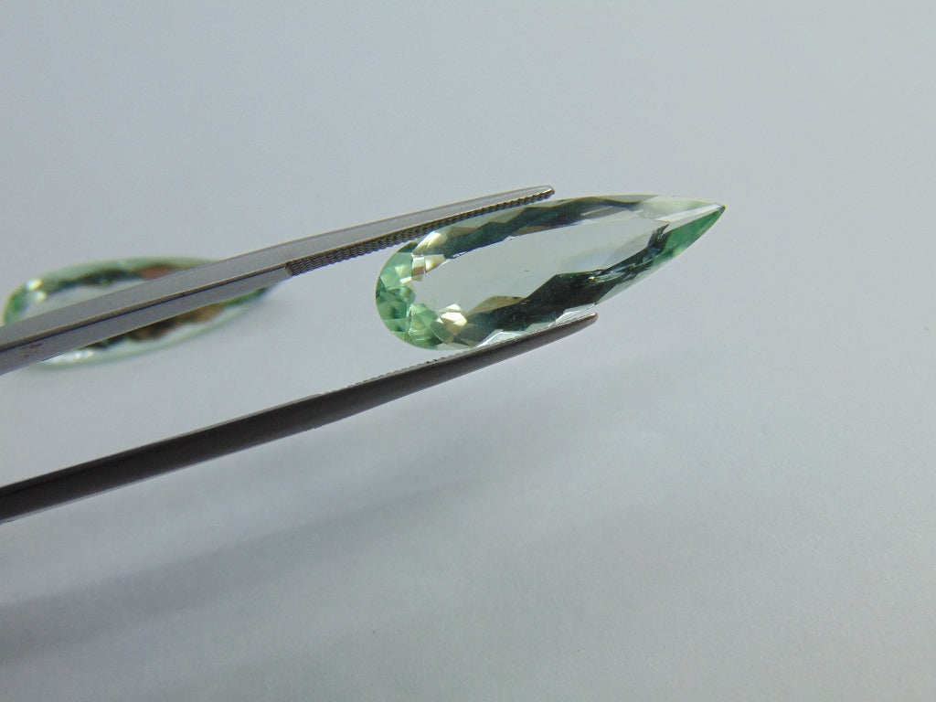 14.60ct Prasiolite Pair 25x8mm