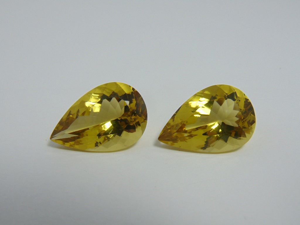 Par de quartzo (ouro verde) de 53,50 cts