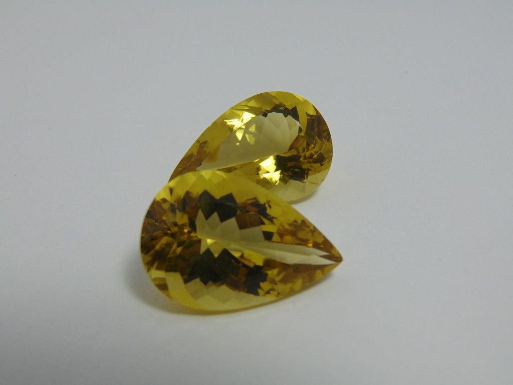 Par de quartzo (ouro verde) de 53,50 cts