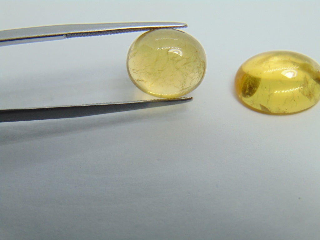 14,10 ct Beryl Cabochon 15x11mm 12x10mm