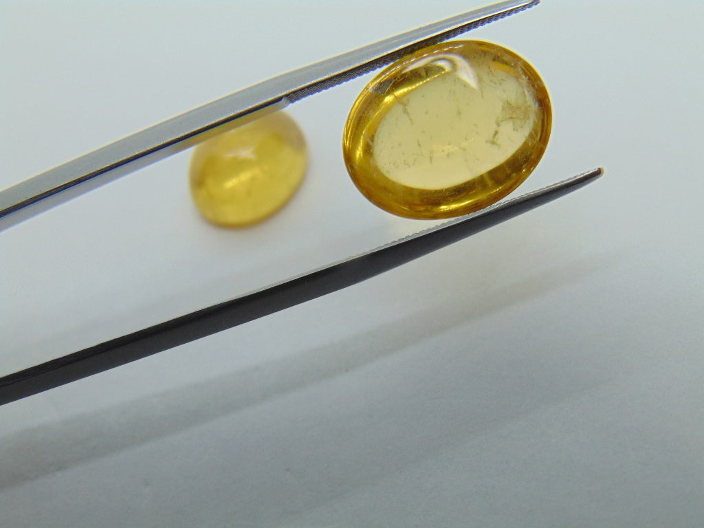 14,10 ct Beryl Cabochon 15x11mm 12x10mm