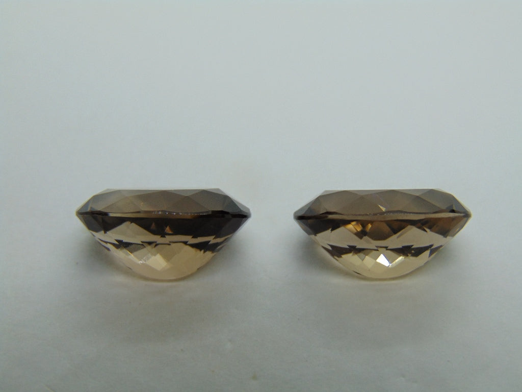 23.15ct Quartz Smoky Pair 18x14mm