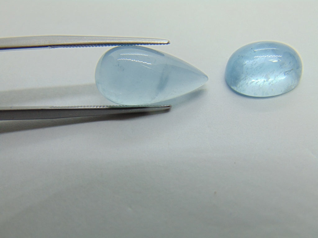 12.50ct Aquamarine Cabochon 18x9mm 12x10mm