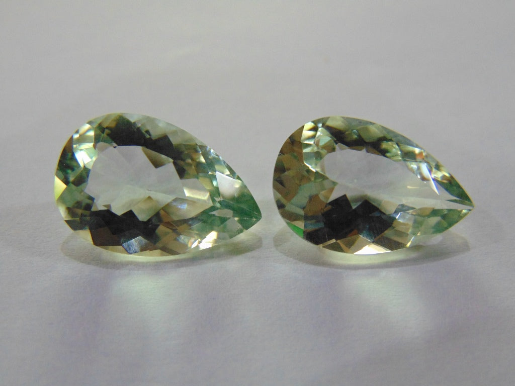 22.10cts Prasiolite (Pair)