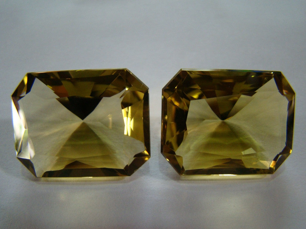 78ct Quartz (Green Gold) Pair