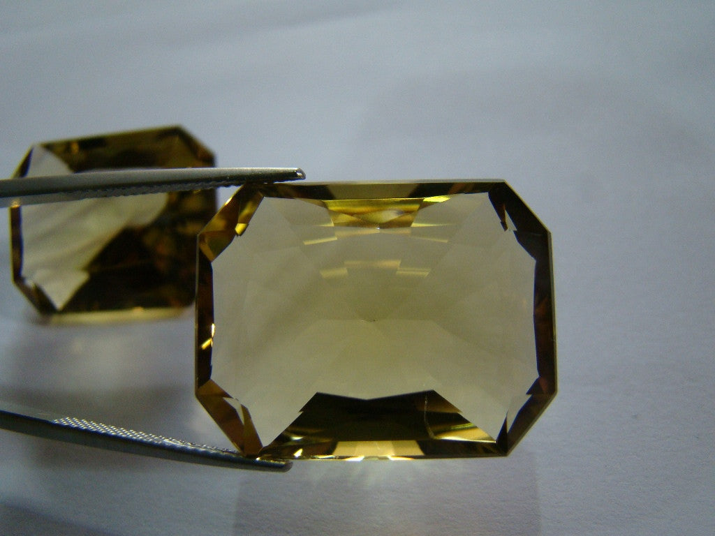 78ct Quartz (Green Gold) Pair