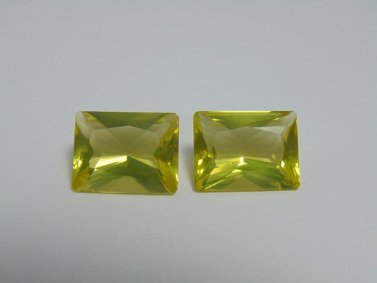 Par de quartzo (ouro verde) de 24 quilates