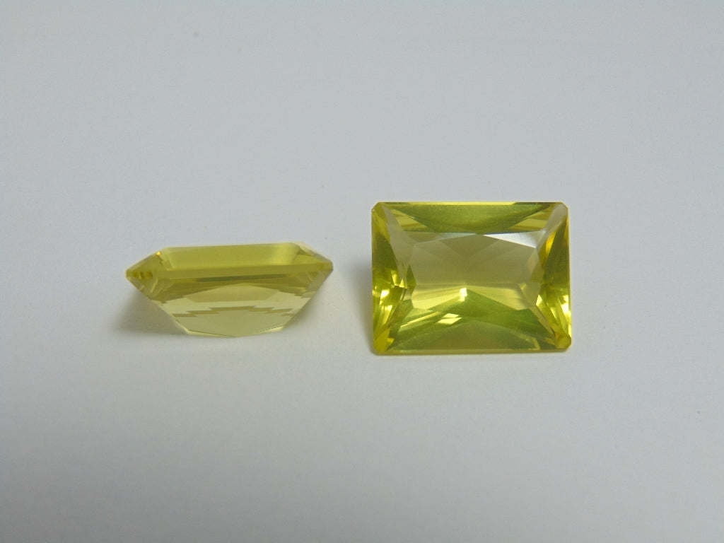 Par de quartzo (ouro verde) de 24 quilates
