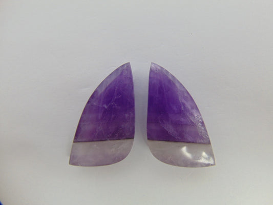 71.20ct Amethyst Bicolor Pair 38x18mm