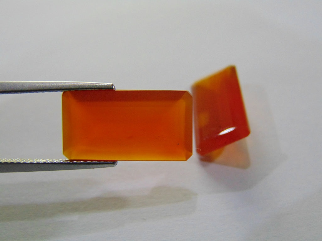 Par de quartzo (laranja) de 10,80 quilates