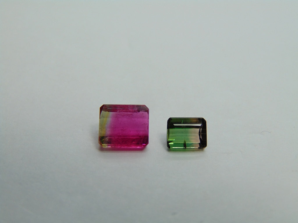 2,70ct Turmalina Bicolor 7x6mm 6x5mm