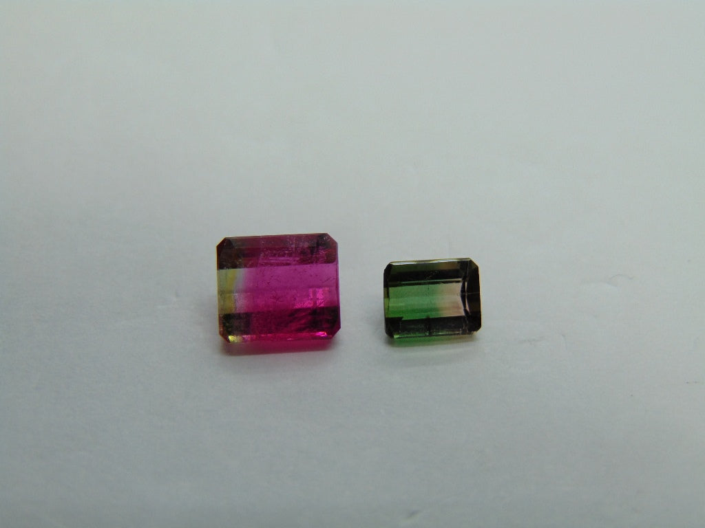 2.70ct Tourmaline Bicolor 7x6mm 6x5mm