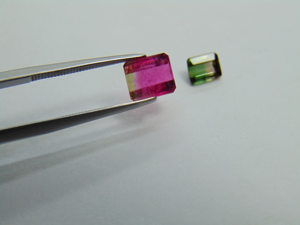 2.70ct Tourmaline Bicolor 7x6mm 6x5mm