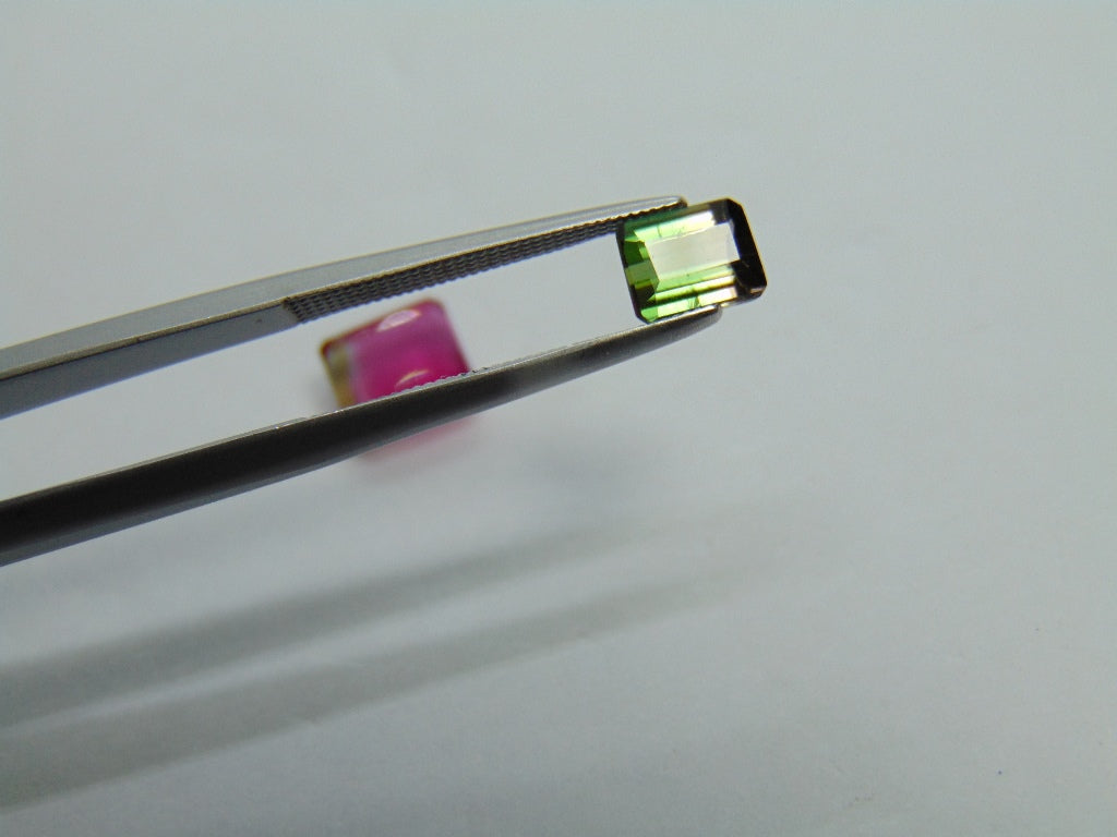 2,70ct Turmalina Bicolor 7x6mm 6x5mm