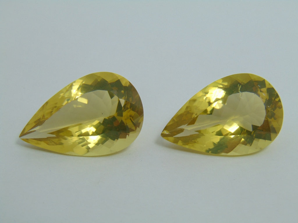 Par de quartzo (ouro verde) de 49,80 cts