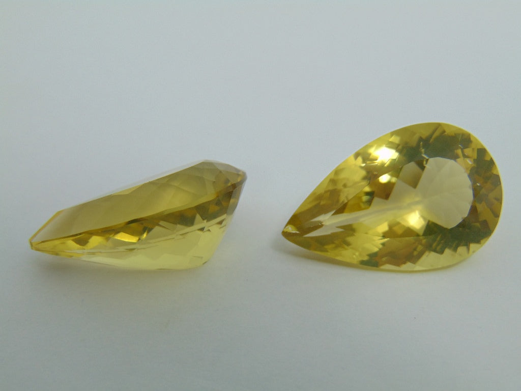 Par de quartzo (ouro verde) de 49,80 cts