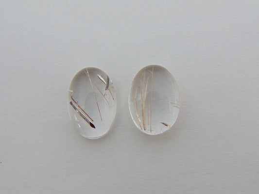 24.40ct Quartz Inclusion Pair 18x13mm