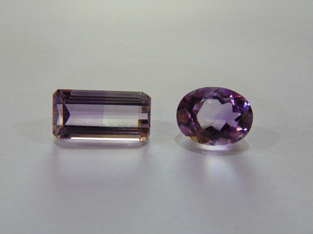 15.20ct Amethyst Bicolor 17x9mm 12x10mm