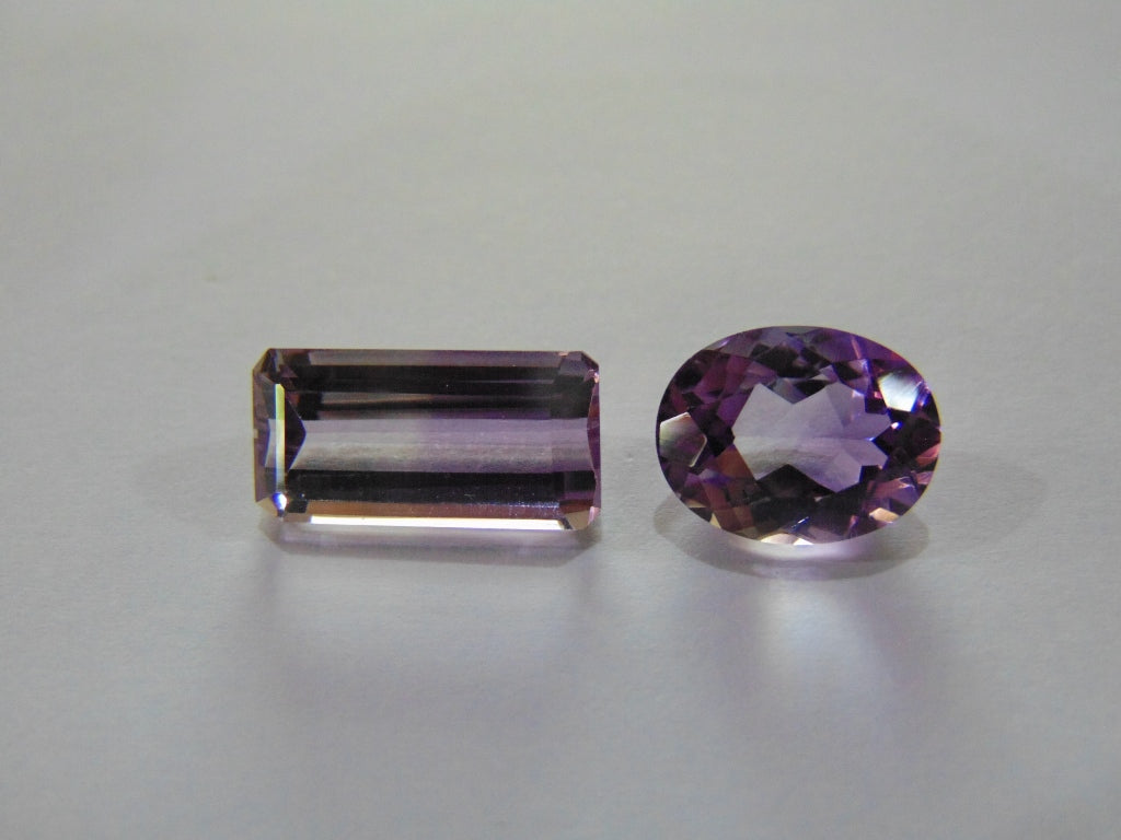 15.20ct Amethyst Bicolor 17x9mm 12x10mm