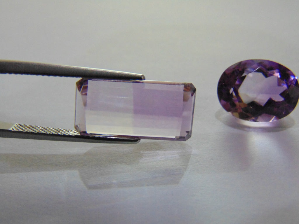 15.20ct Amethyst Bicolor 17x9mm 12x10mm