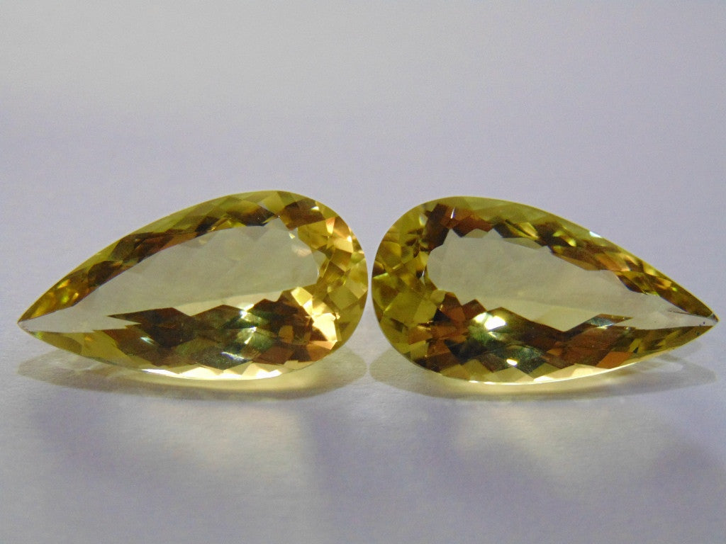 29ct Quartz (Green Gold) Pair