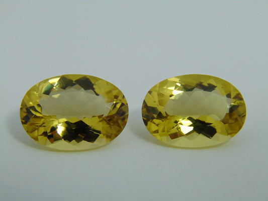 Par de quartzo (ouro verde) de 25,30 cts