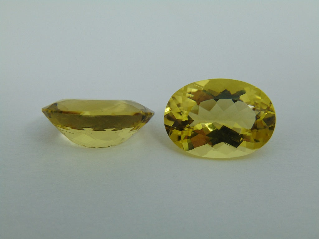 25.30cts Quartz (Green Gold) Pair