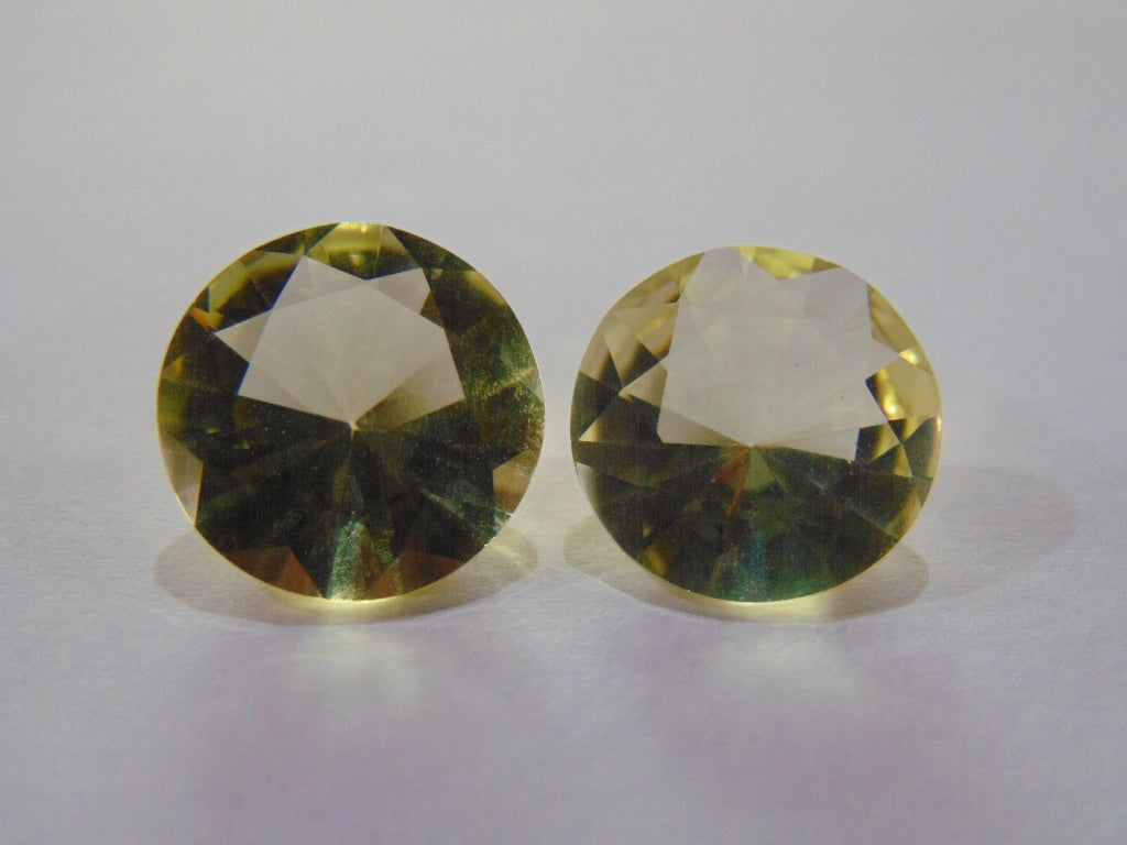 15.10ct Quartz (Green Gold) Pair