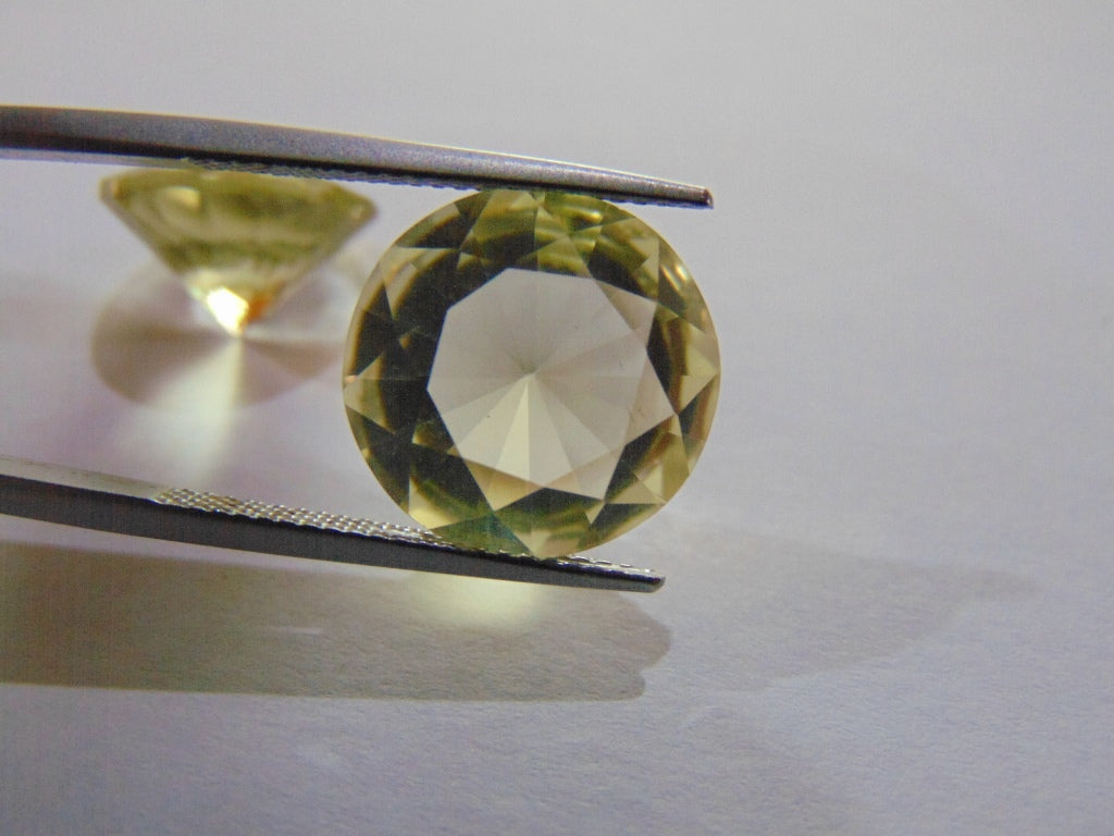 15.10ct Quartz (Green Gold) Pair