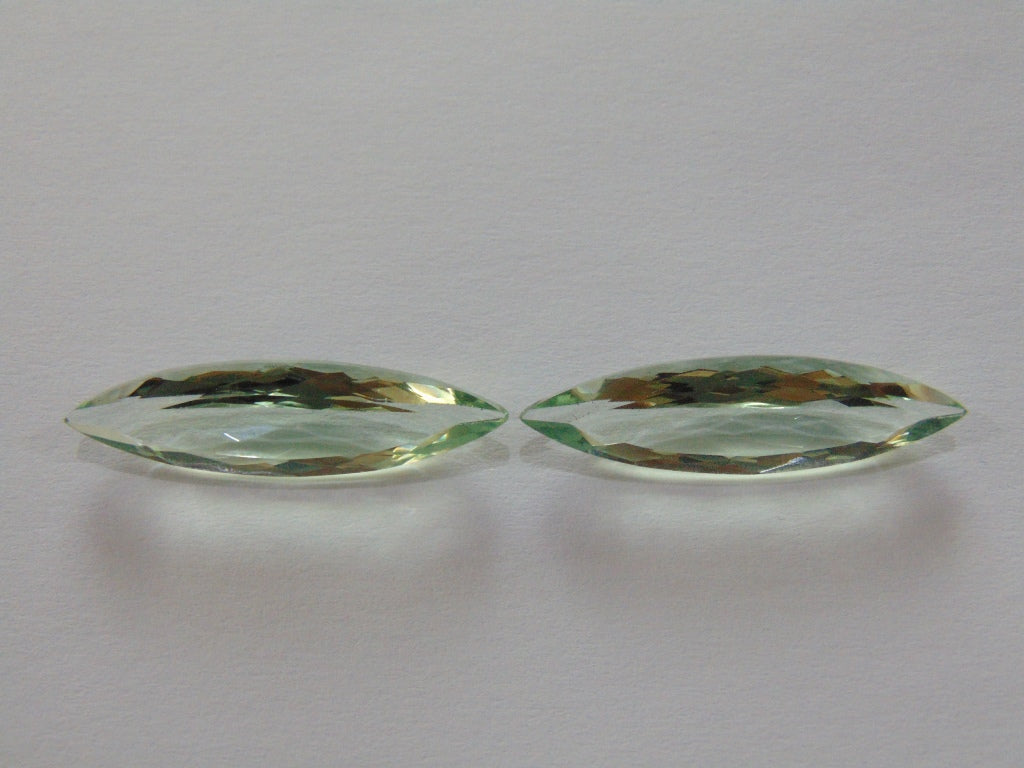 Par de prasiolita de 16,90 ct