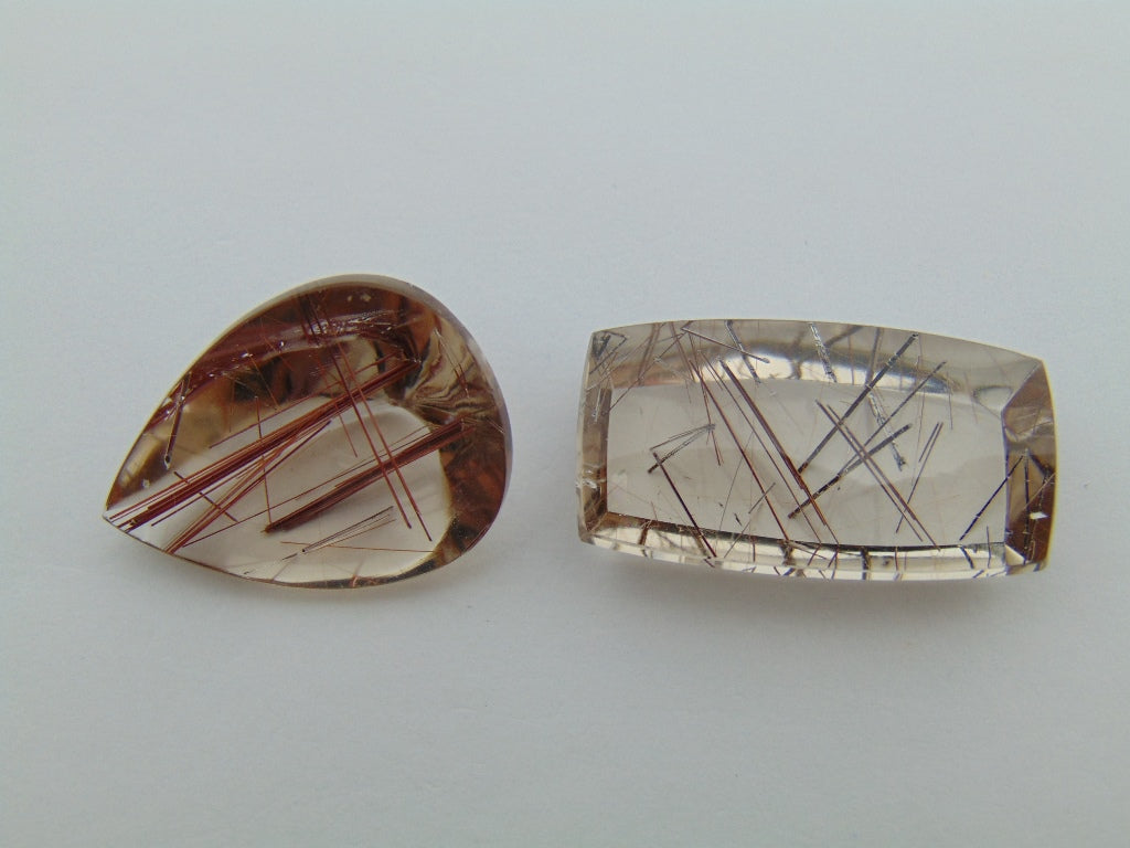 Inclusão de quartzo 44,60ct 27x14mm 24x17mm