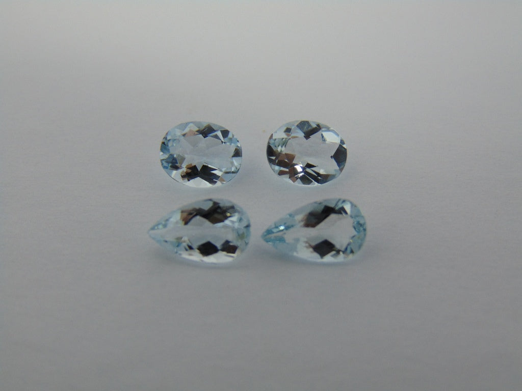 Aquamarine de 3,70 cts (pares)