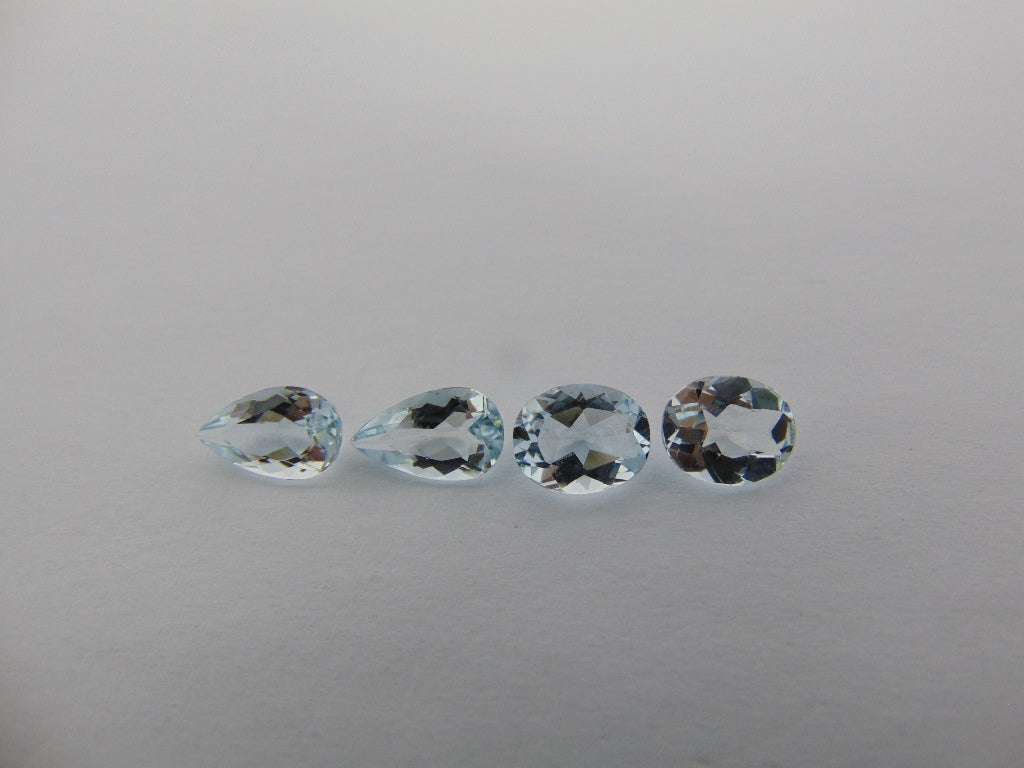 Aquamarine de 3,70 cts (pares)