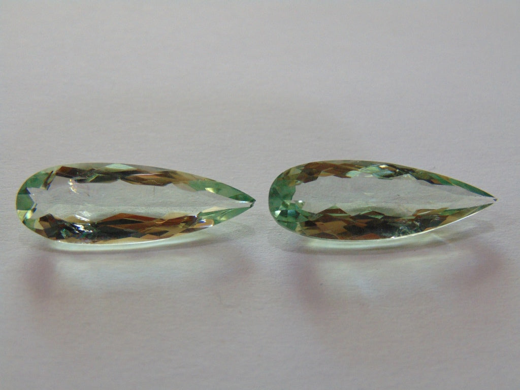 Par de prasiolita de 16,50 ct