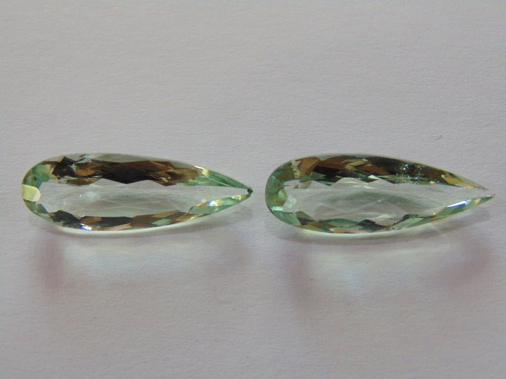 Par de prasiolita de 16,50 ct