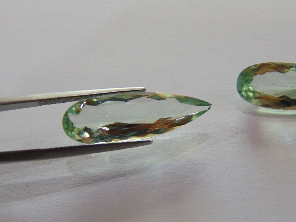 Par de prasiolita de 16,50 ct