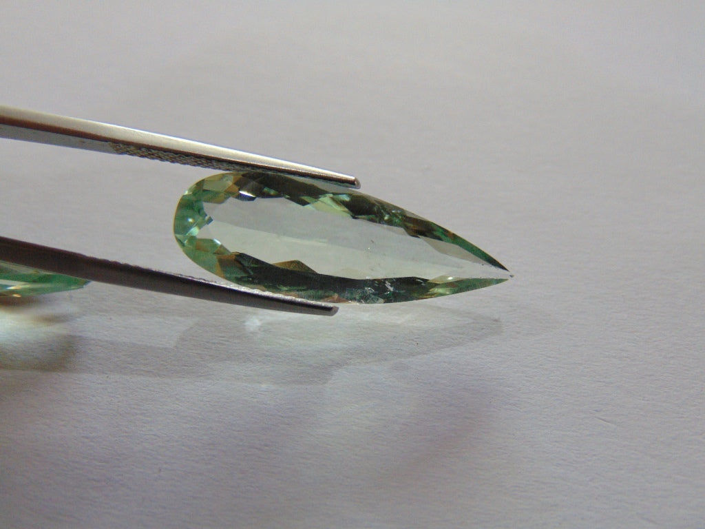 Par de prasiolita de 16,50 ct