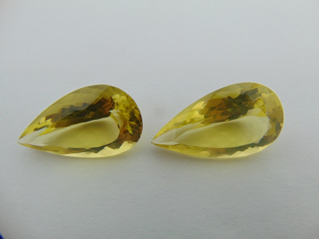 51.30cts Quartz (Green Gold) Pair