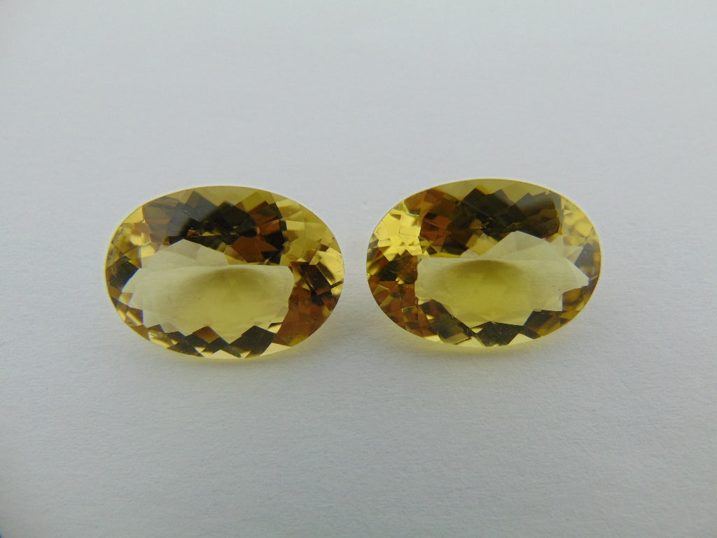 26cts Quartz (Green Gold) Pair