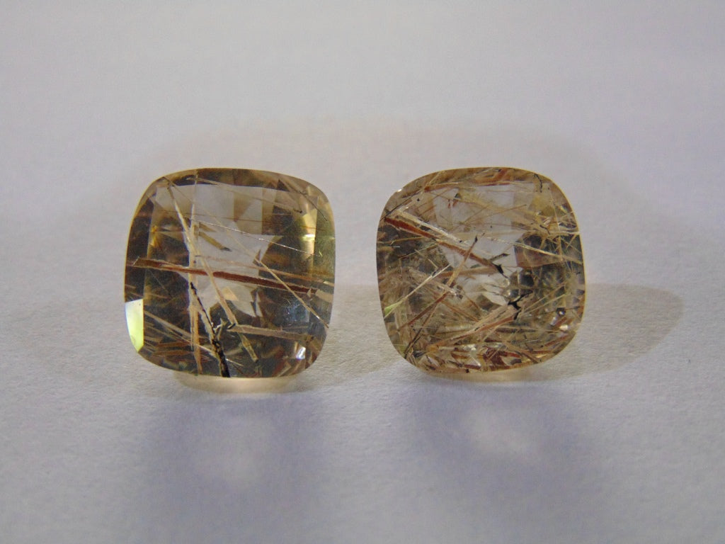 19.50ct Quartz (Inclusion) Pair