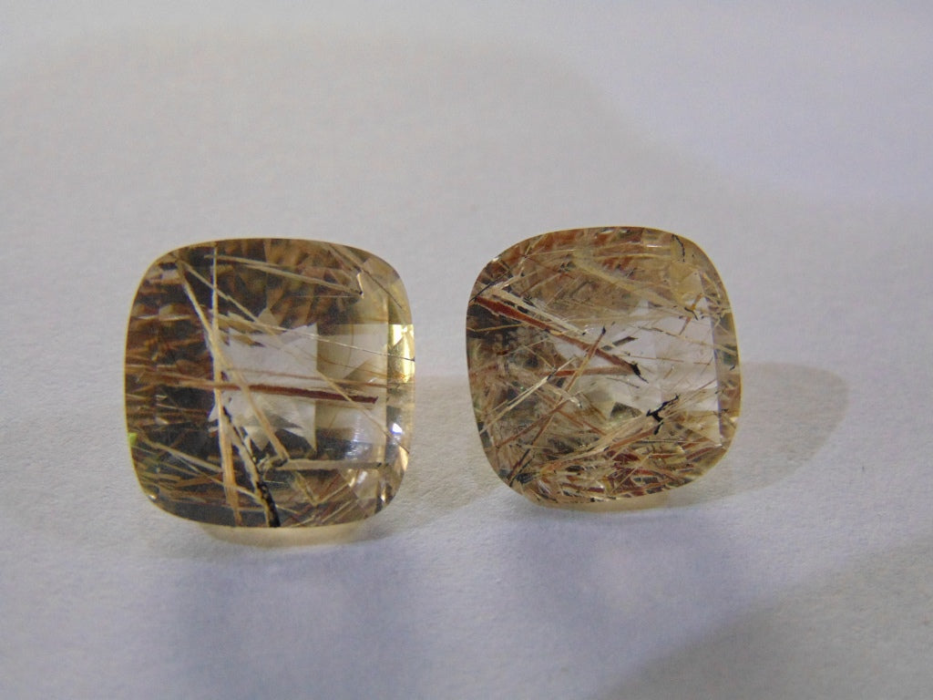 19.50ct Quartz (Inclusion) Pair