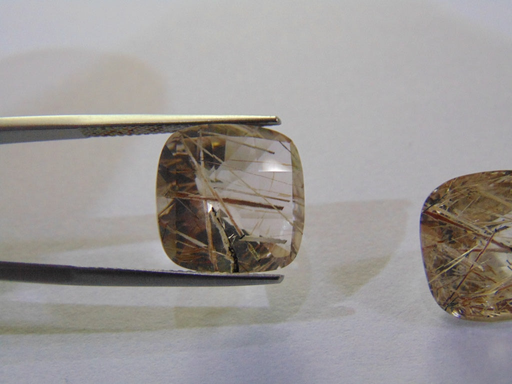 19.50ct Quartz (Inclusion) Pair