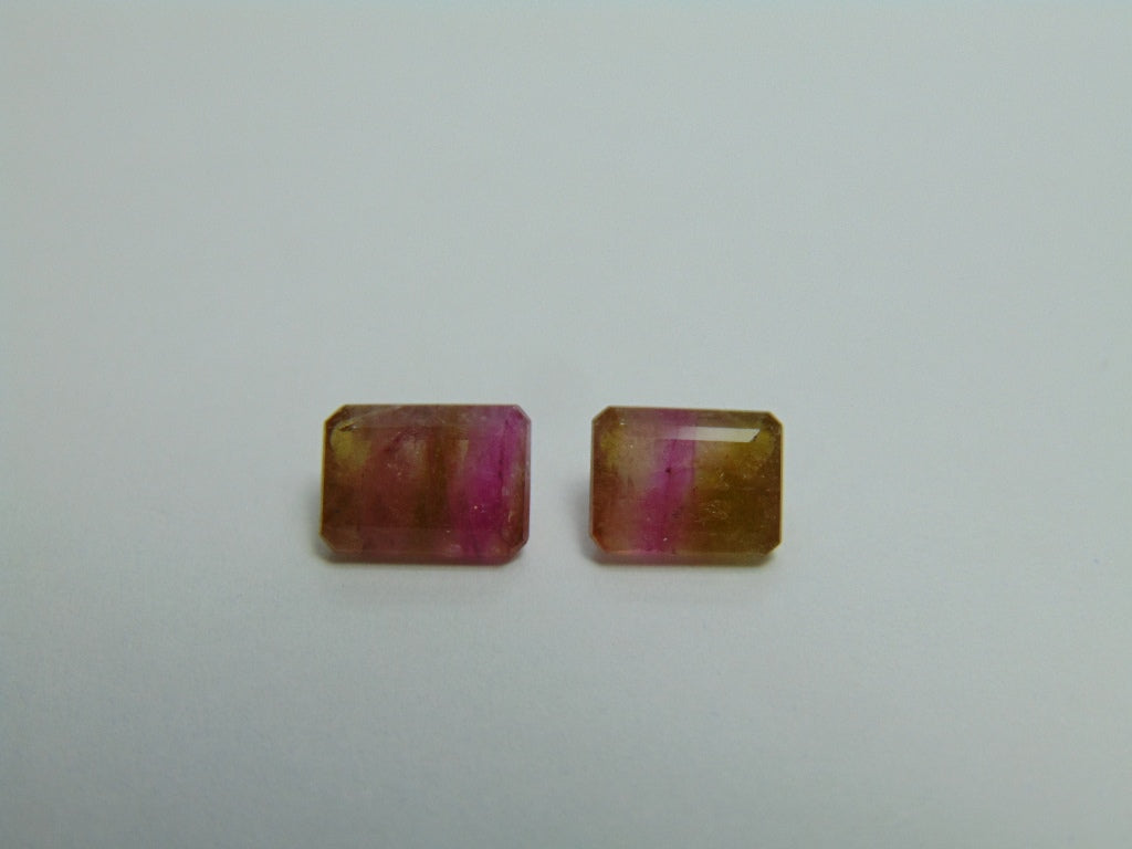 4ct Tourmaline Bicolor 8x6mm 7x6mm