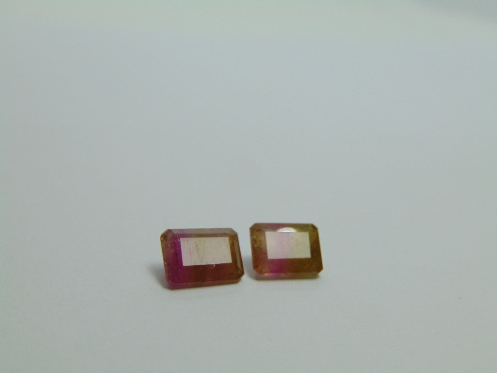 4ct Tourmaline Bicolor 8x6mm 7x6mm