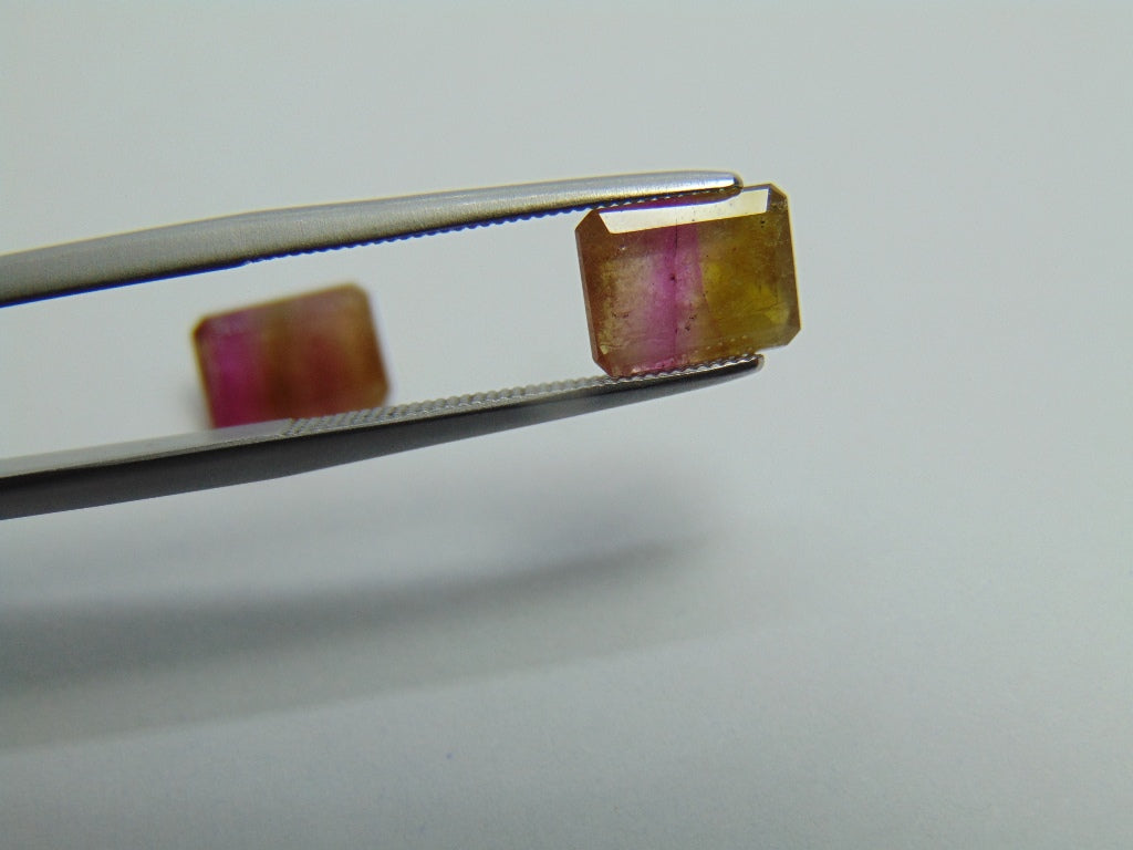 4ct Tourmaline Bicolor 8x6mm 7x6mm