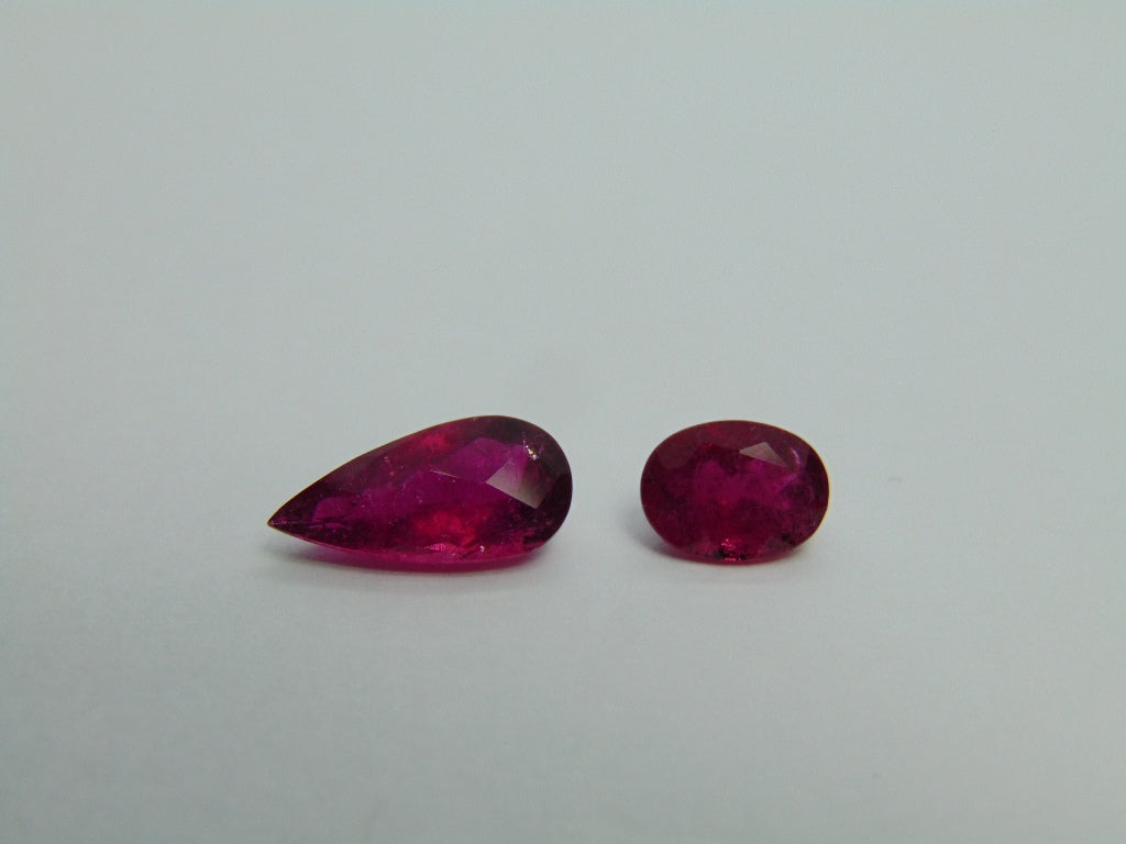 3.90ct Rubellite 14x7mm 9x6mm