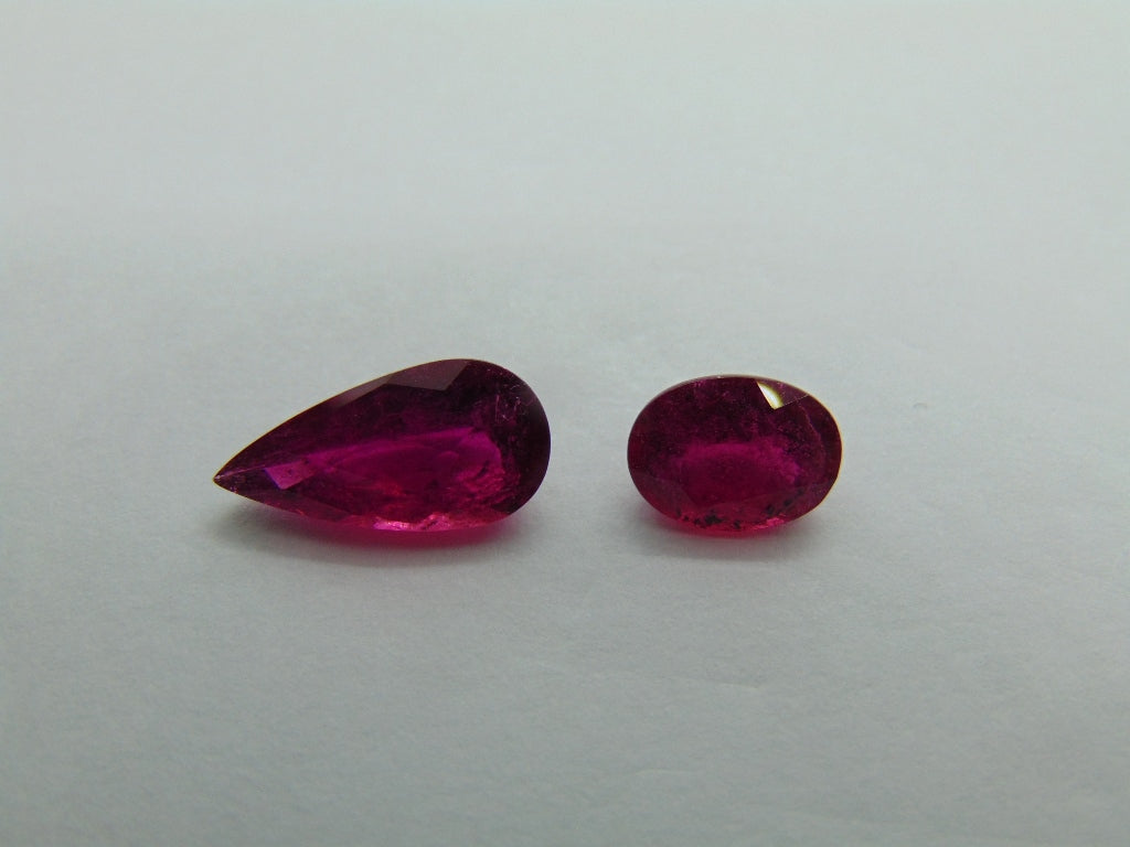 3.90ct Rubellite 14x7mm 9x6mm