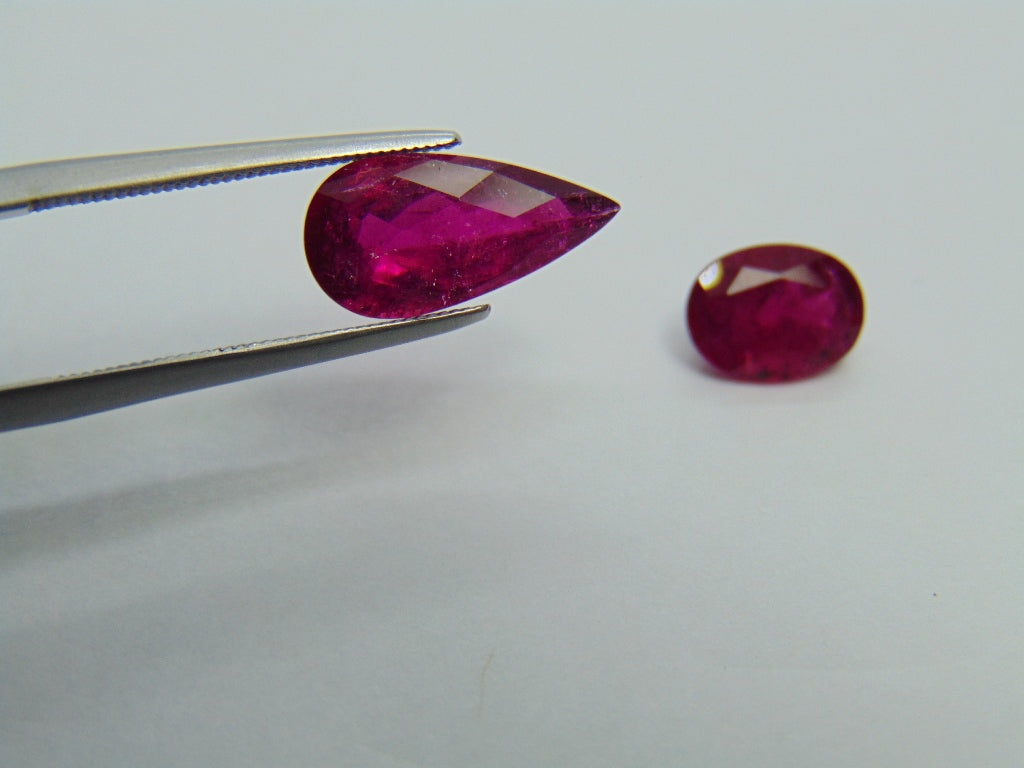 3.90ct Rubellite 14x7mm 9x6mm