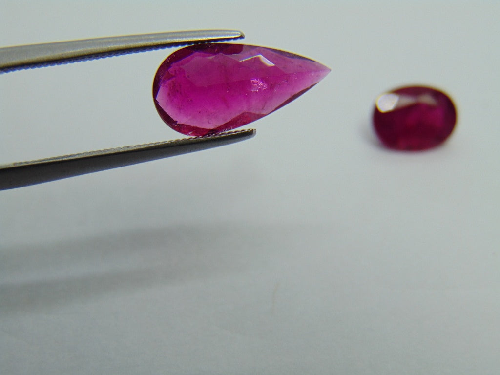 3.90ct Rubellite 14x7mm 9x6mm